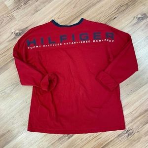 VINTAGE Long Sleeve Oversized Tommy Hilfiger Graphic Tee